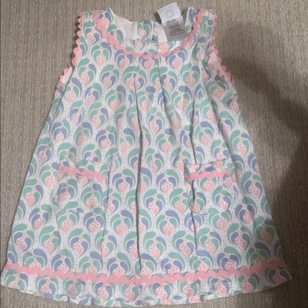 Bella Bliss Pink and Green Pleated Sundress